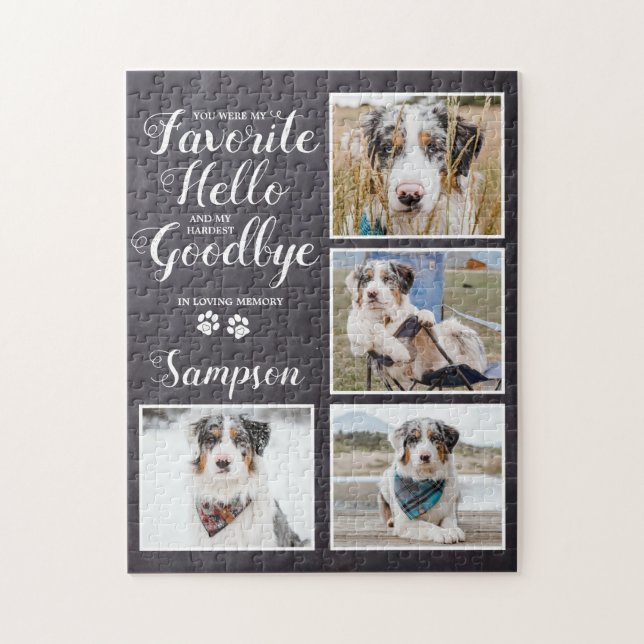 Personalized Pet Memorial Keepsake Photo Collage Jigsaw Puzzle (Vertical)