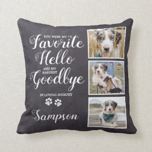 Personalized Pet Memorial Keepsake Photo Collage Throw Pillow