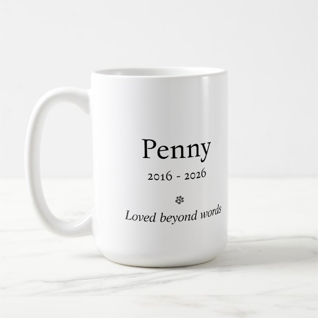 Personalized Pet Memorial Mug (Left)