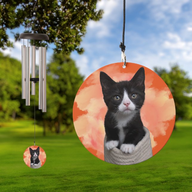 Personalized Pet Memorial Name & Photo Wind Chime (Outdoor)