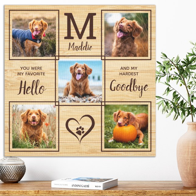 Personalized Pet Memorial Pet Loss 5 Photo  Canvas Print (Creator Uploaded)