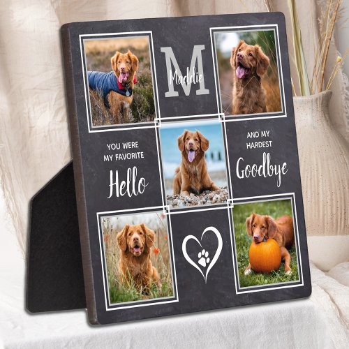 Personalized Pet Memorial Pet Loss 5 Photo Collage Plaque