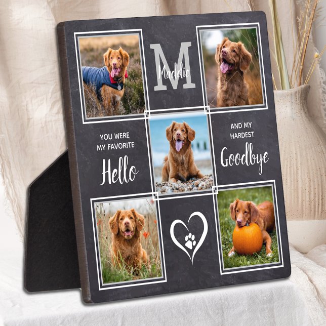Personalized Pet Memorial Pet Loss 5 Photo Collage Plaque (Creator Uploaded)