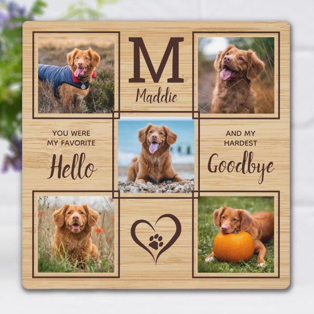 Personalized Pet Memorial Pet Loss 5 Photo Plaque (Creator Uploaded)