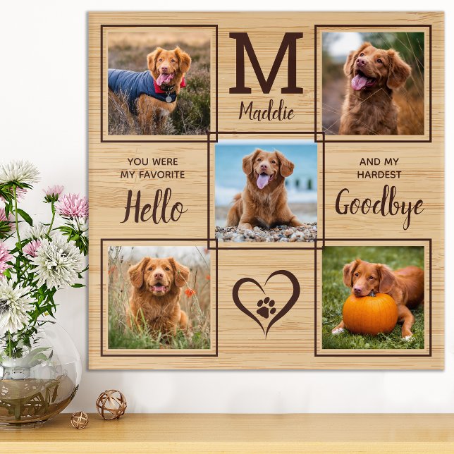 Personalized Pet Memorial Pet Loss 5 Photo Plaque Acrylic Print (Creator Uploaded)