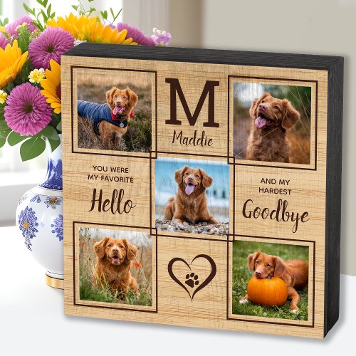 Personalized Pet Memorial Pet Loss 5 Photo Wooden Box Sign
