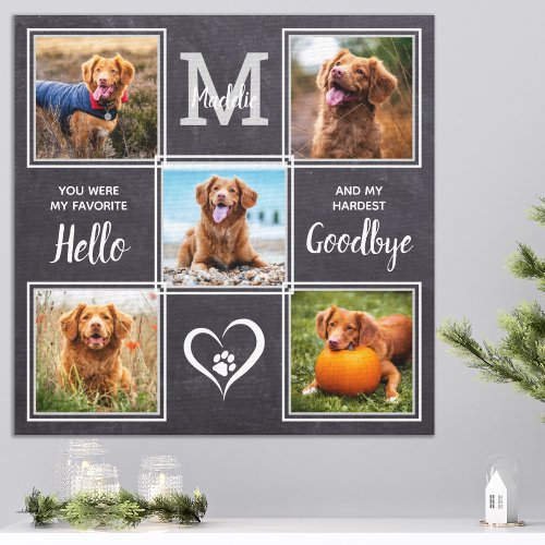 Personalized Pet Memorial Pet Loss Photo Collage Canvas Print