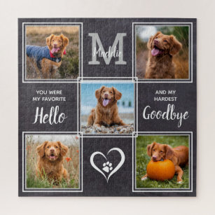 Personalized Pet Memorial Pet Loss Photo Collage Jigsaw Puzzle