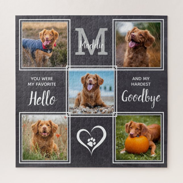Personalized Pet Memorial Pet Loss Photo Collage Jigsaw Puzzle (Vertical)