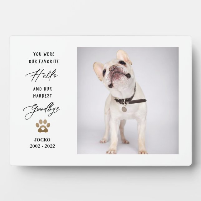 Personalized Pet Memorial Pet Loss Photo Collage Plaque (Front)