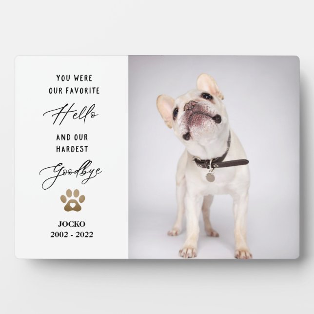 Personalized Pet Memorial Pet Loss Photo Collage Plaque (Front)