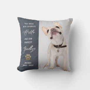 Personalized Pet Memorial Pet Loss Photo Collage Throw Pillow