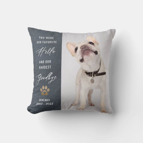 Personalized Pet Memorial Pet Loss Photo Collage Throw Pillow