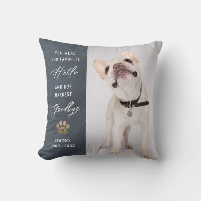 Personalized Pet Memorial Pet Loss Photo Collage Throw Pillow (Front)