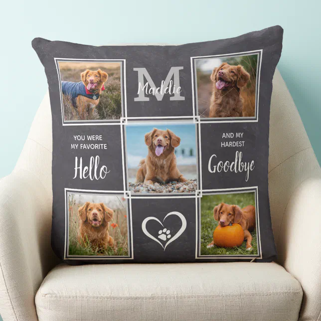 Personalized Pet Memorial Pet Loss Photo Collage Throw Pillow | Zazzle