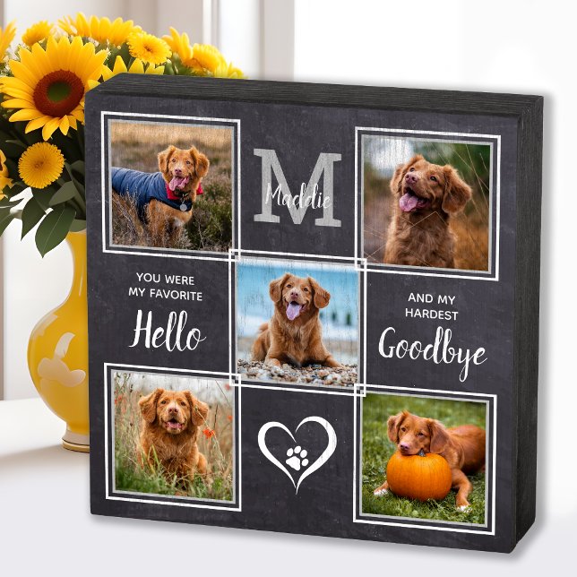 Personalized Pet Memorial Pet Loss Photo Collage Wooden Box Sign (Creator Uploaded)