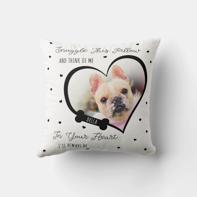 Personalized Pet Memorial Pet Loss | Photo Gift Throw Pillow (Back)