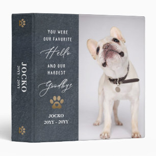 Personalized Pet Memorial Pet Loss Photo Scrapbook 3 Ring Binder