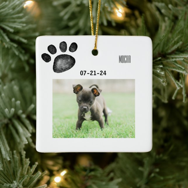Personalized Pet Memorial Photo Ceramic Ornament (Tree)