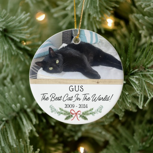 Personalized Pet memorial Photo Christmas Ceramic Ornament (Tree)