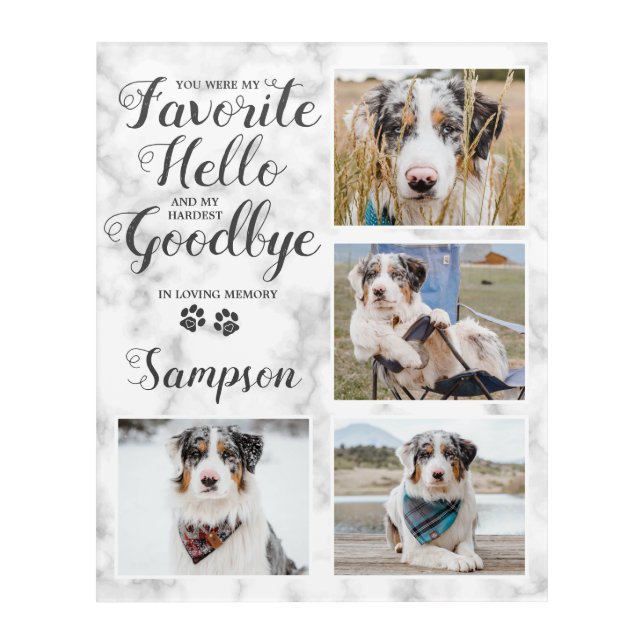 Personalized Pet Memorial Photo Collage Acrylic Print (Front)