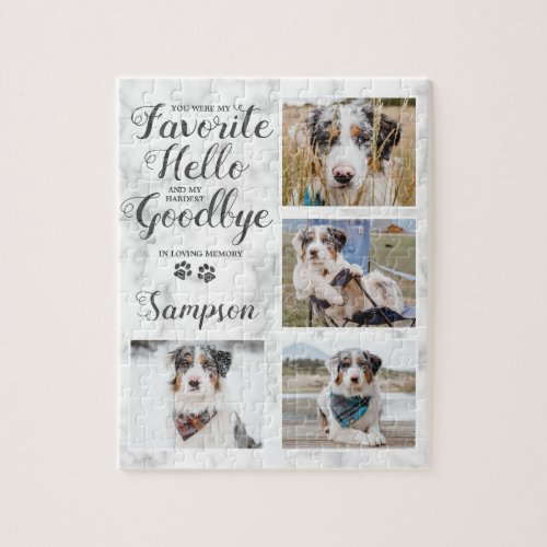 Personalized Pet Memorial Photo Collage Jigsaw Puzzle