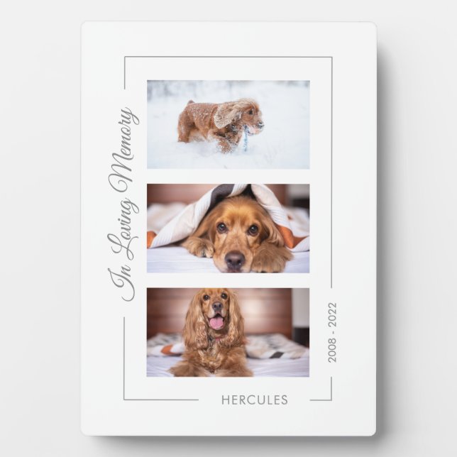 Personalized Pet Memorial Photo Collage Plaque (Front)