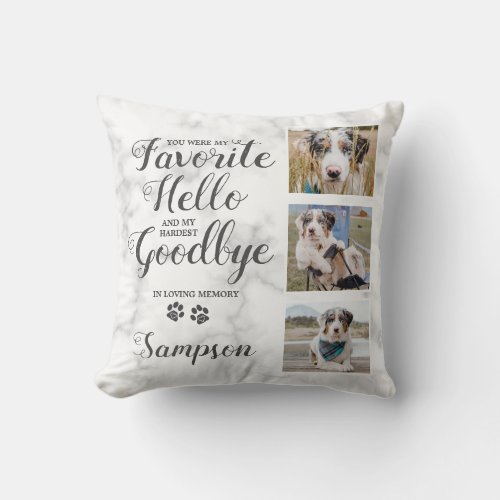 Personalized Pet Memorial Photo Collage Throw Pillow