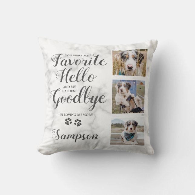 Personalized Pet Memorial Photo Collage Throw Pillow (Front)
