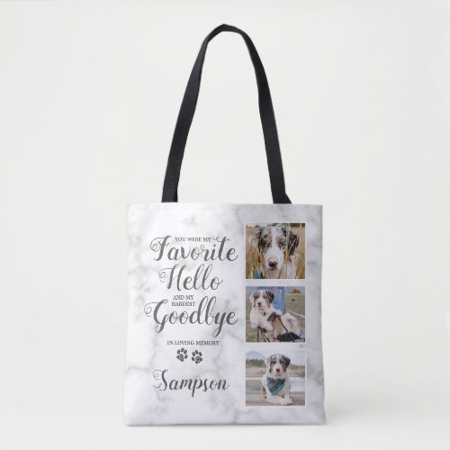Personalized Pet Memorial Photo Collage  Tote Bag