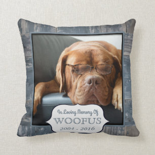 Personalized Pet Memorial Photo Dog Condolence Throw Pillow