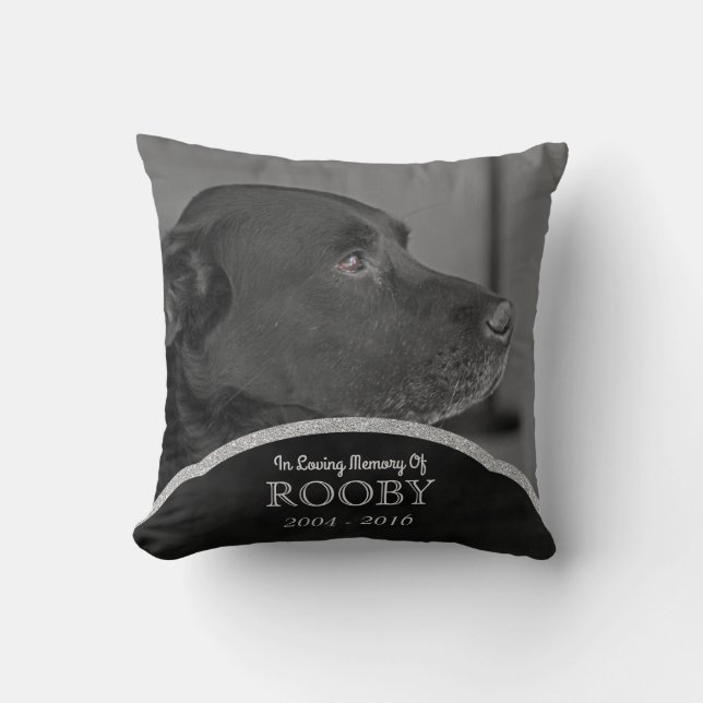 Personalized Pet Memorial Photo | Dog Condolence Throw Pillow (Front)