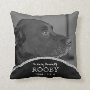 Personalized Pet Memorial Photo Dog Condolence Throw Pillow