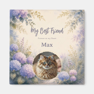 Personalized Pet Memorial Photo Magnet Hydrangea