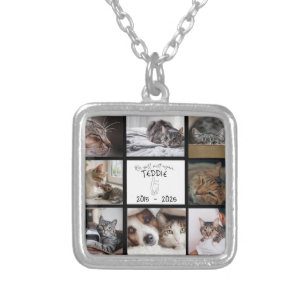 Personalized Pet Memorial Photo Silver Plated Necklace