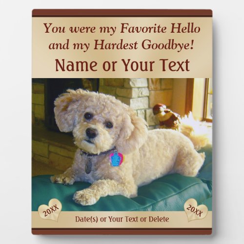 Personalized Pet Memorial Plaques with PHOTO
