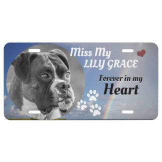 Personalized Pet Memorial | Rainbow Bridge Dogs License Plate