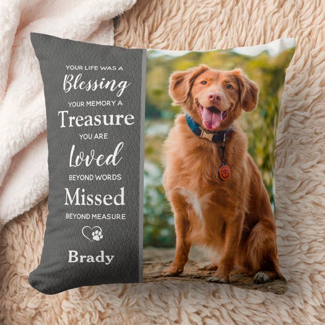 Personalized Pet Memorial Remembrance 2 Dog Photo Throw Pillow (Creator Uploaded)