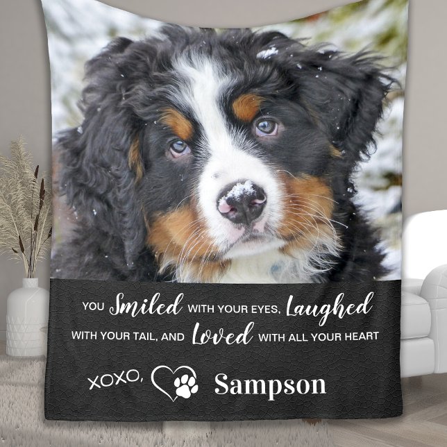 Personalized Pet Memorial Remembrance Dog Photo  Fleece Blanket (Creator Uploaded)