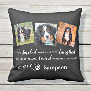 Personalized Pet Memorial Remembrance Dog Photo Throw Pillow