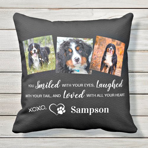Personalized Pet Memorial Remembrance Dog Photo Throw Pillow