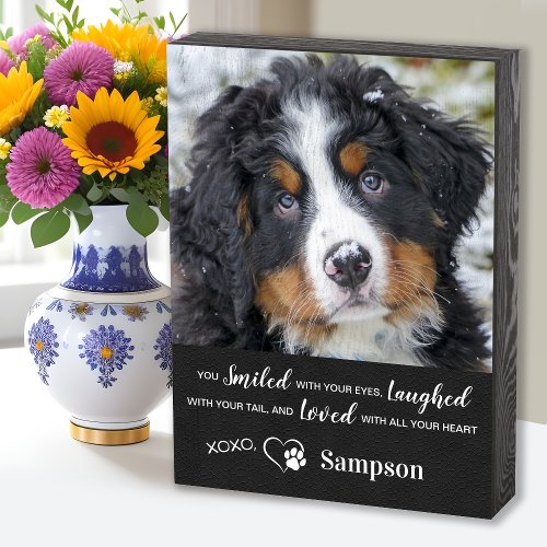 Personalized Pet Memorial Remembrance Dog Photo Wooden Box Sign