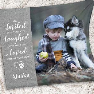 Personalized Pet Memorial Remembrance Poem Photo Fleece Blanket