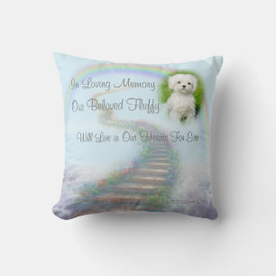 Personalized Pet Memorial Stairway to Heaven Throw Pillow