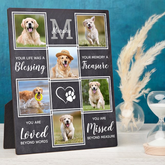 Personalized Pet Memorial Unique 6 Photo Collage Plaque (Creator Uploaded)
