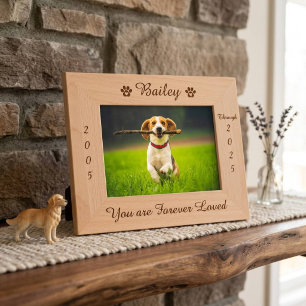 Personalized Pet Memorial Wood Picture Engraved Frames