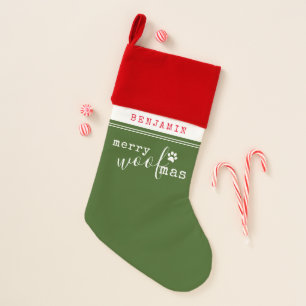 Personalized Pet Merry WOOFmas Christmas Dog Stocking