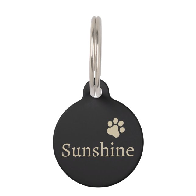 Personalized Pet Name & Address (sand) ID Tag (Front)