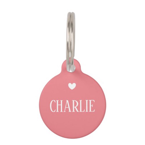 Personalized Pet Name  Address Tag Pink