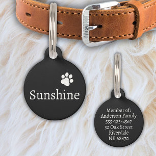 Personalized Pet Name & Address (white) ID Tag